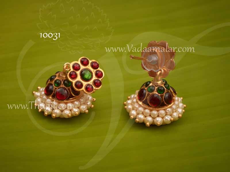 Jhumkis Jhumka in Pearl and Kemp Stones Buy now