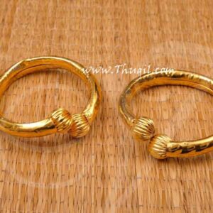 Gold Thandai Costume Indian Stiff Anklet Jewelery Arm Ankle Cuffs 2 nos