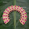 Large Pink with white stones Arch Hindu deity Head India Swamy Alankaram Prabhai 8 inches
