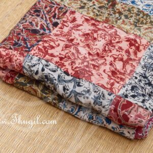Indian Design bed spread Kantha work and Kalamkari patches