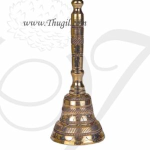 5" Brass Puja Bell Ghanta India Mani Antique design Buy Now