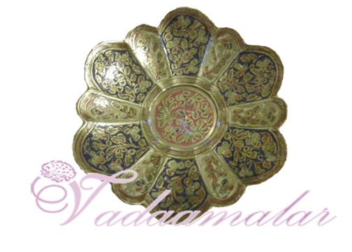 Decorative Painted Brass Bowl