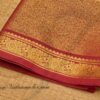 Maroon and Gold Jacquard Poly Cotton Fabric - 1 meter