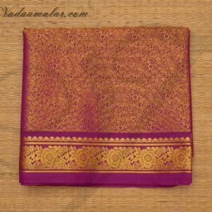 Magenta and Gold Jacquard Poly Cotton Fabric - 1 meter