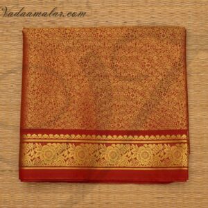 Red and Gold Jacquard Poly Cotton Fabric - 1 meter