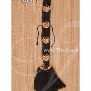 False Hair with 4 Billai Moon Design Jewellery Choti Lakshmi Alangaram 20 Inches