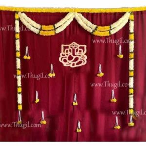 Backdrop with Hanging Flowers Wedding Festival Decorations