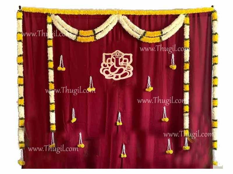 Backdrop with Hanging Flowers Wedding Festival Decorations