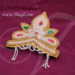 Pearl Moti Mukut Crown For Hindu God Ganesh / Murugan Buy Now