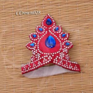 Pink Colour Crown Lord Krishna Gopal Half Kreedam for Deity Crown 2.5 Inches