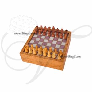 High quality wooden chess board with wooden chessmen 6 inches x 6 inches