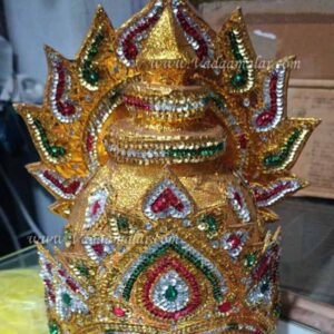 Gold Crown Indian Kreedam for Indian God Goddess 10.5 inches