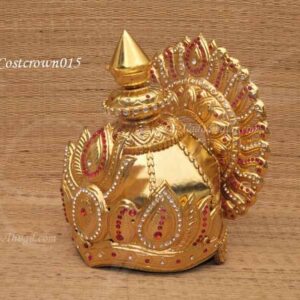 Gold Crown Indian Metal Kreedam for Amman Indian God Goddess 10.5 inches