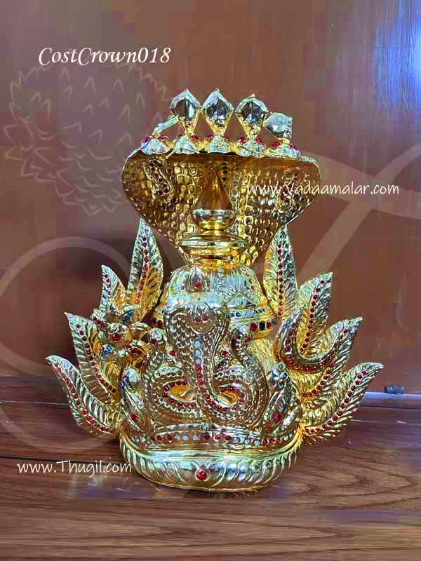 Marinamman Karumariamman Gold Crown Metal Kreedam Goddess 12