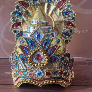 Multicolour Crown Indian Kreedam for Indian God Goddess 13 inches