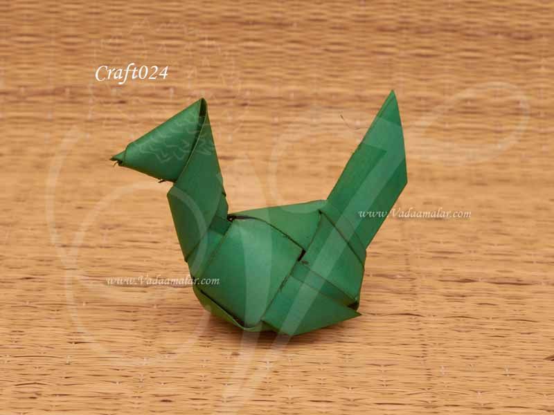 Hand Made Coconut Leaf Parrot For Decoration Craft Work Art 2 inches ( 6 Pieces)