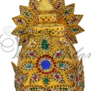 Crown Indian King Maharajah Kreedam Headgear Accessories Indian God Goddess