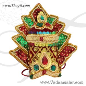 Sudar Kreedam Devi Durga Saraswathi Hindu God Pearl Mukut 6 inches