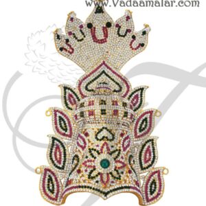 Devi Amman Idol Mukut Head Multi Colour Crown Indian Kreedam Accessories Goddess - LARGE