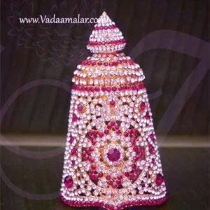 Hindu Deity Full Crown Mukut Kreedam Head Ornaments 4.5 Inches