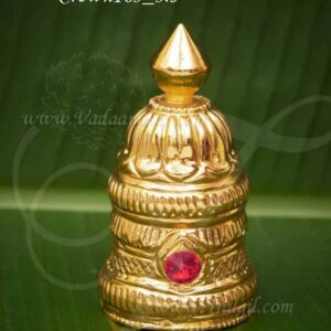Kireedam for Hindu Gods Full Gold Plated Crown Mukut 3.5 inches