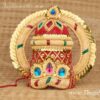 8 inches Devi Durga Hindu God Muthangi Chakra Kireedam Crown Pearl Mukut