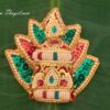 6" Devi Durga Saraswathi Hindu God Multi Color Crown pearl Mukut