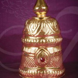 Kireedam for Hindu God Full Round Crown Gold Plated Crown Mukut 6 Inches