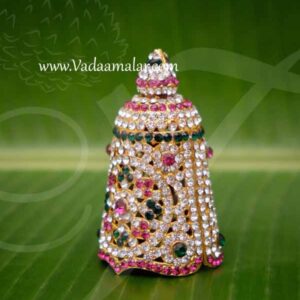 Crown White Pink Stone Crown Kreedam Deity 3"