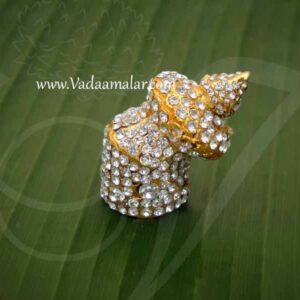 Andal Crown White Stone Crown Kreedam Deity 1.5"