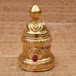 Kireedam for Hindu God Full Round Crown Gold Plated Crown 4.5 inches