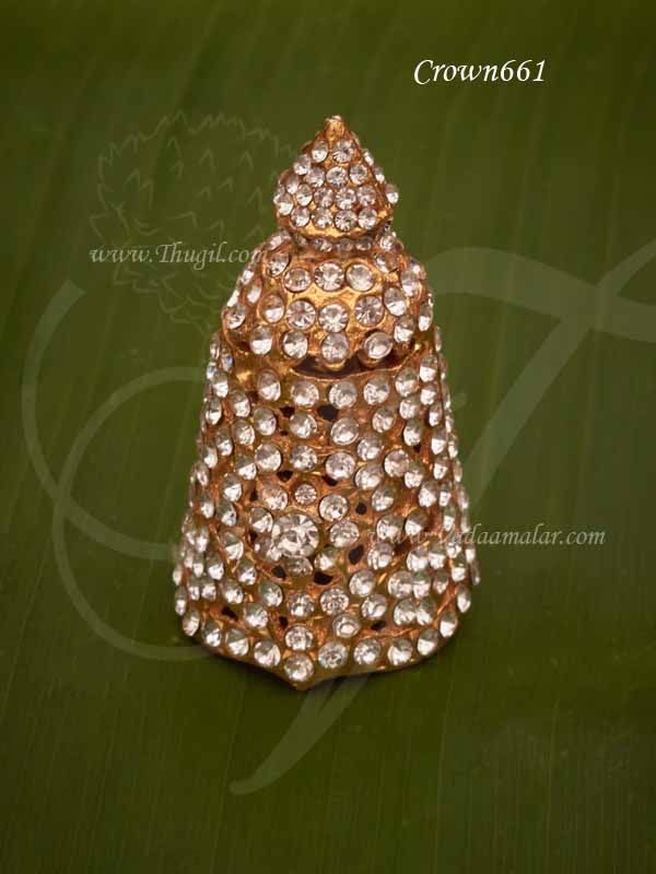 Kireedam Half Crown Small Mukut For Hindu God Goddess 2 Inches