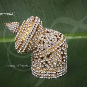 Andal Crown White Colour Stone Crown Kreedam 2 inches