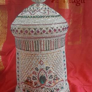 Kreedam with stones crown mukut for statues Large tall 17 Inches