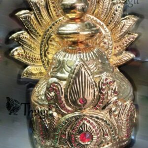 Indian Raja King Rani Queen Crown Kreedam Mukut Gold