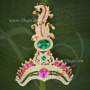 Half Crown Multicolor Mukut Kreedam For Hindu God Goddess 6 Inches