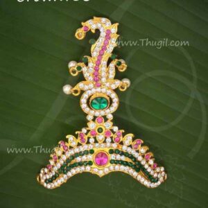 Half Crown Multicolor Mukut Kreedam For Hindu God Goddess 4.2 Inches