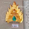 Kireedam for Hindu Half Crown Gold Plated Crown Mukut 3 Inches