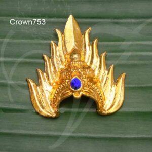 Kireedam for Hindu Half Crown Gold Plated Crown Mukut 2.2 Inches