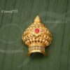 Kireedam for Hindu Half Crown Gold Plated Crown Mukut 1.8 Inches