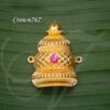 Kireedam for Hindu Half Crown Gold Plated Crown Mukut 2.2 Inches