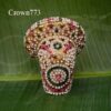 Vaira Mudi Perumal Crown Multi Colour Stone Kreedam 3 inches