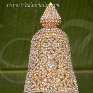 Kreedam For Hindu Deity White Crown Mukut Full Crown 5 inches