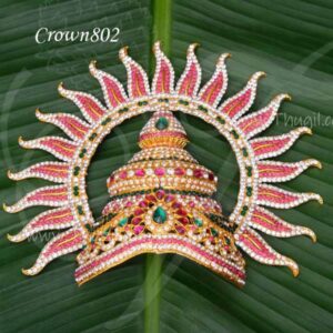 Sudar Kreedam Half Crown with Stones For Hindu God Goddess 6 inches