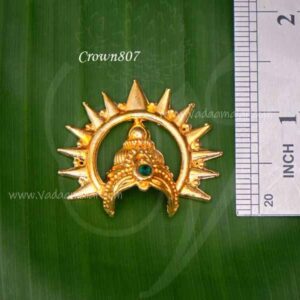 Sudar Kireedam with Prabhavai Crown Gold Plated Mukut 1.2 inches