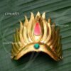 Sudar Kreedam Gold Half Crown with Stones For Idols Statues 2.5 inches