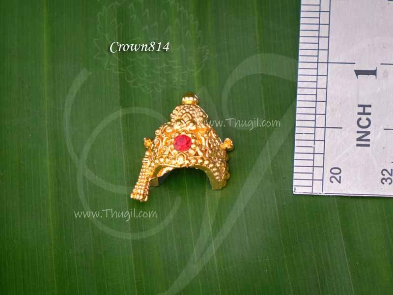 Kiredam in Small Size for Hindu Staues Gold Plated Mukut 0.9 Inches