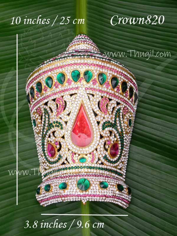 Kreedam multi colour stones balaji nama half crown 10 inches