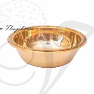 Small Brass Kumkum Chandan Cup For Pooja Buy Now 3"