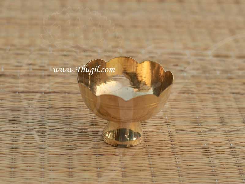Brass Kumkum Chandan Cup Pooja Buy Now 2.5"